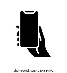 mobile phone glyph icon vector. mobile phone sign. isolated contour symbol black illustration