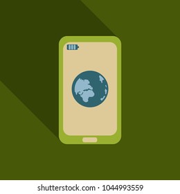 Mobile phone with GPS navigation and globe