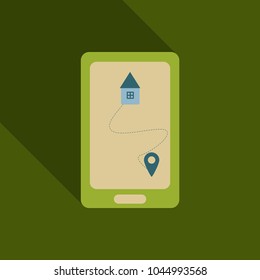 Mobile phone with GPS navigation way