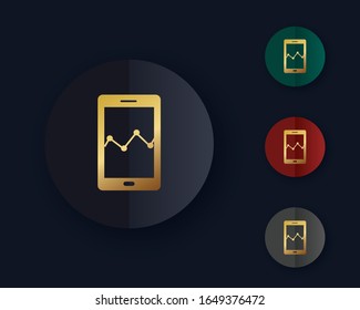Mobiltelefon mit Graph Icon auf dem Bildschirm