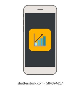 Mobile phone with Graph Icon on the screen.
