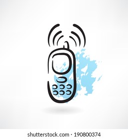 mobile phone grunge icon