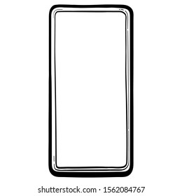 Mobile Phone Hand Drawn Vector Icon