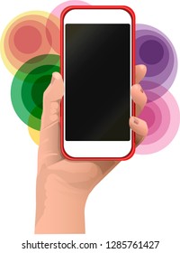 mobile phone, hand is holding a mobile phone
