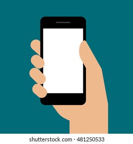 Mobile Phone Hand Hand Holding Smartphone Stock Vector Royalty Free
