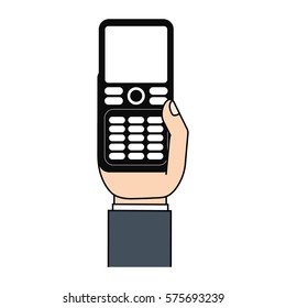 mobile phone in hand icon vector illustration eps 10