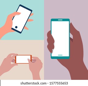 mobile phone in hand illustration background mockup