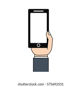 mobile phone in hand network vector illustration eps 10