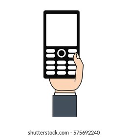 mobile phone in hand technology vector illustration eps 10