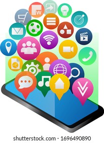 mobile phone in hand vector illustration