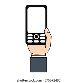 mobile phone in hand vector illustration eps 10