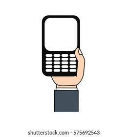 mobile phone in hand vector illustration eps 10