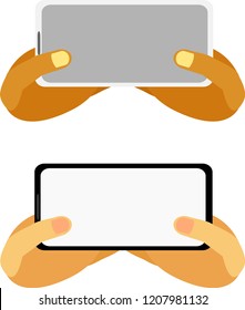 The mobile phone is in the hands.