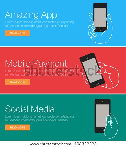 mobile phone header footer banner layout stock vector royalty free banner layout