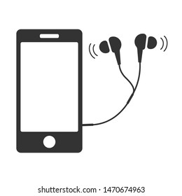 
Mobile phone with headphones vector image