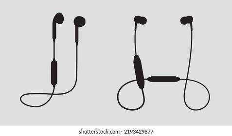 Handy-Headset Silhouette. Vektorgrafik