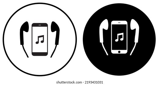 Mobile phone headset silhouette. Vector illustration. MP3
