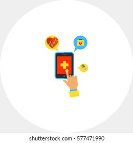 Mobile Phone Health Application Icon