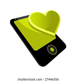 mobile phone heart