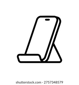 Mobile phone holder digital gadget accessory outline vector icon