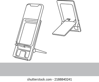 Mobile phone holder Vector. outline mobile phone holder vector icon for web design isolated on white background. mobile stand vector design free EPS download