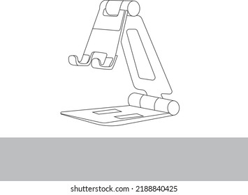 Mobiltelefonhalter Vektor. Umriss Handy-Inhaber Vektorsymbol für Web-Design einzeln auf weißem Hintergrund. mobiler Stand, Vektordesign-freier EPS-Download