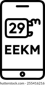 Mobile phone with holographic Turkish flag and 29 Ekim text isolated on white background concept as Camera movement Pan across the mobile phone screen displaying a holographic Turk