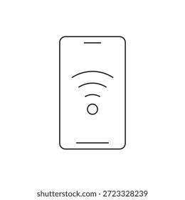 Mobile phone hotspot and internet connectivity outline vector