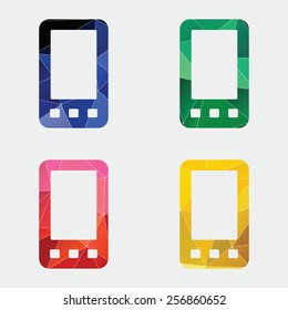 mobile phone icon Abstract Triangle Geometrical background 