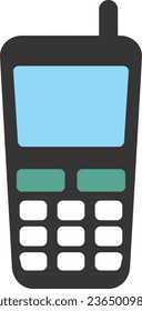 mobile phone icon black and blue flat vector