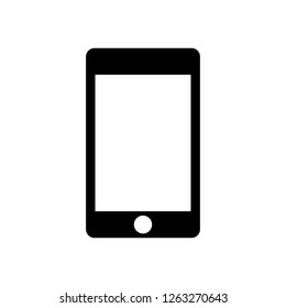 Mobile phone icon. Black moible phone with white screen vector eps10
