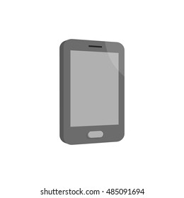 Mobile phone icon in black monochrome style isolated on white background. Gadget symbol vector illustration