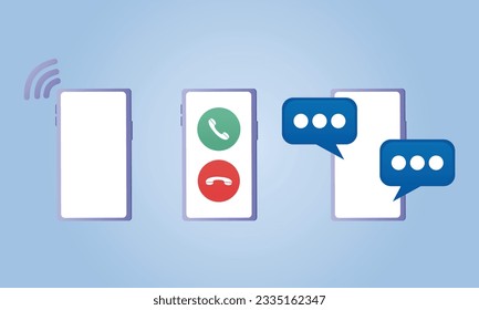 icono de teléfono móvil.en fondo azul.Ilustración de diseño de vector.