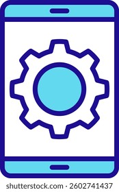 Mobile Phone Icon Blue Vector Illustration