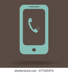 Mobile phone icon with Calling Icon