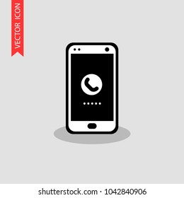 Mobile phone icon. It can be used as - logo, pictogram, icon, infographic element.