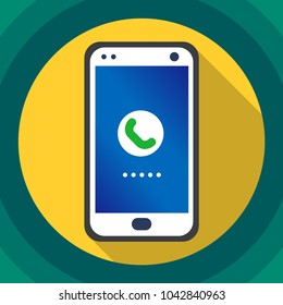 Mobile phone icon. It can be used as - logo, pictogram, icon, infographic element.