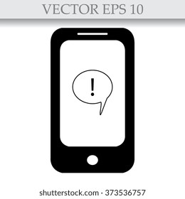Mobile phone icon with Chat Flat Icon . Vector EPS 10.