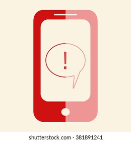 Mobile phone icon with Chat Flat Icon . Vector EPS 10.