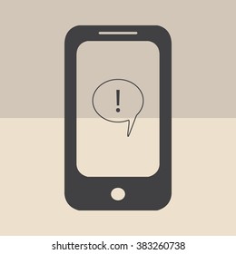 Mobile phone icon with Chat Flat Icon . Vector EPS 10.