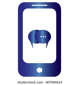 Mobile phone icon with Chat Flat Icon . Vector EPS 10