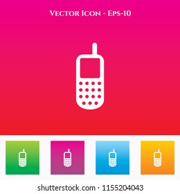 Mobile Phone Icon in Colored Square box. eps-10