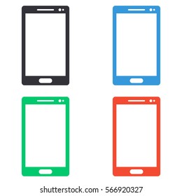 Mobile phone icon - colored vector  set