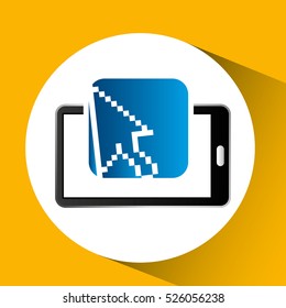 mobile phone icon cursor social media vector illustration eps 10