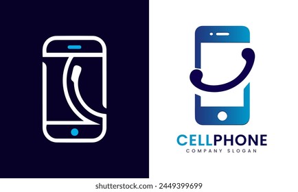 Mobile phone icon design idea modern minimalist creative unique concept template 