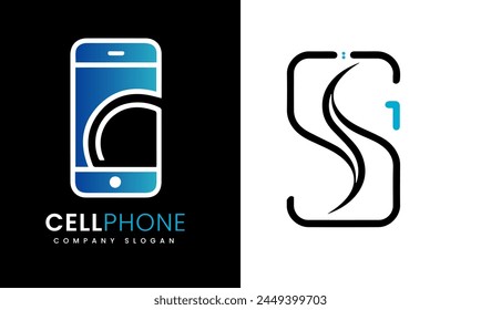 Mobile phone icon design idea modern minimalist creative unique concept template 