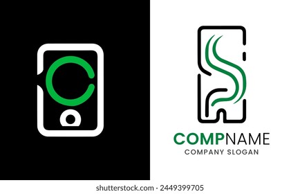 Mobile phone icon design idea modern minimalist creative unique concept template 
