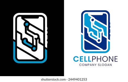 Mobile phone icon design idea modern minimalist creative unique concept template 