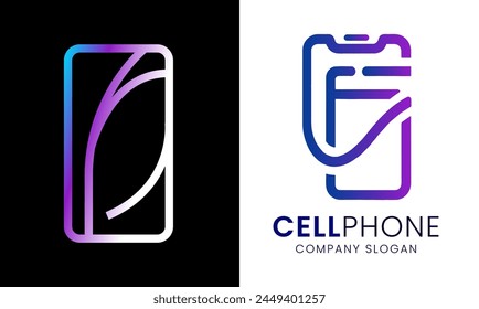 Mobile phone icon design idea modern minimalist creative unique concept template 