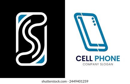 Mobile phone icon design idea modern minimalist creative unique concept template 